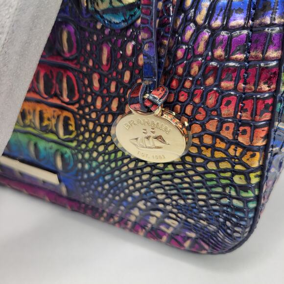 BRAHMIN Small Ashlee Technicolor Rainbow Melbourne Satchel Leather NWT - Picture 4 of 15